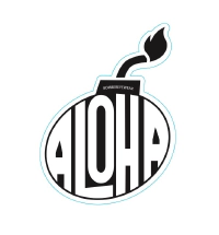 Decal Aloha Bomb Black and White Sticker 1