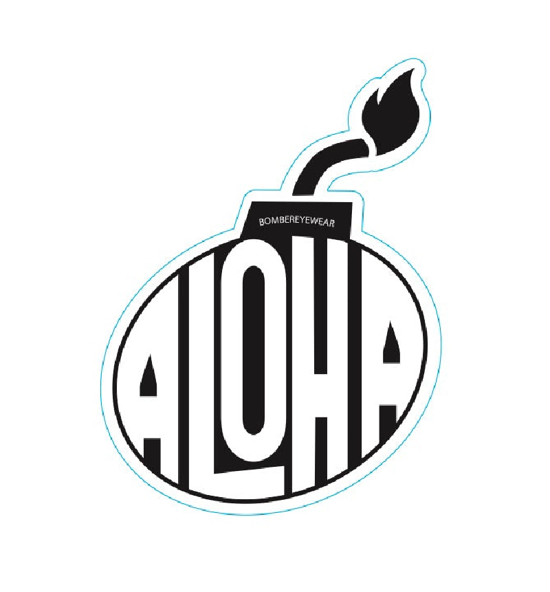 Decal Aloha Bomb Black and White Sticker 1