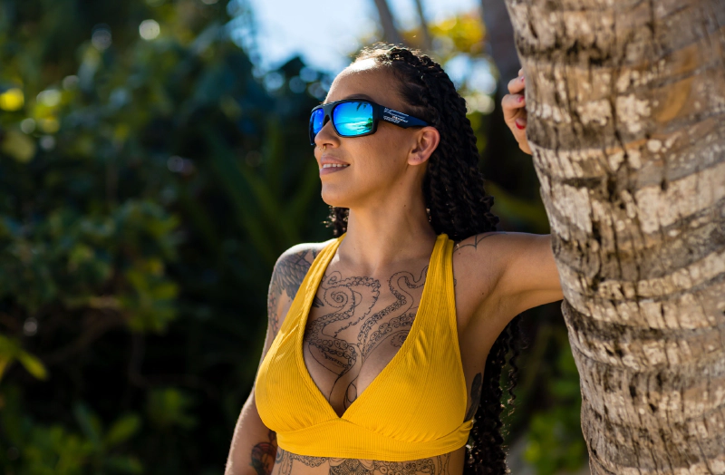MEGA Safety - Polarized Ice Blue Mirror Aloha series 6