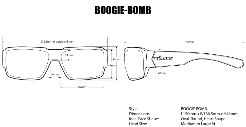 BOOGIE Safety - Polarized Silver Mirror Crystal 10