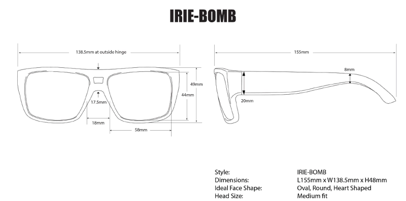 IRIE - Polarized Ice Blue Mirror White Mana Series 5
