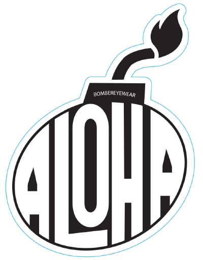 Decal Aloha Bomb Black and White Sticker 2