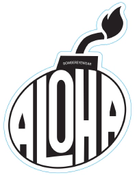 Decal Aloha Bomb Black and White Sticker 2