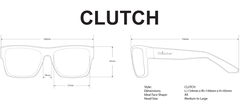 CLUTCH Safety - Polarized Ice Blue Mirror 13